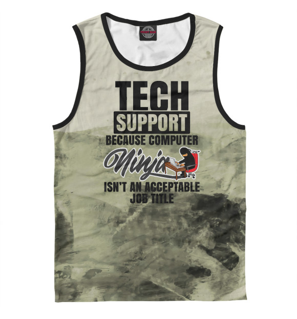 Майка для мальчика с изображением Tech Support Ninja цвета Белый
