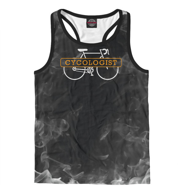 Мужская майка-борцовка с изображением Bicycle - Cycologist цвета Белый