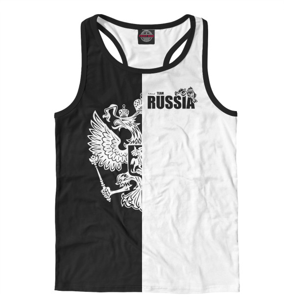 Мужская майка-борцовка с изображением National team Russia цвета Белый