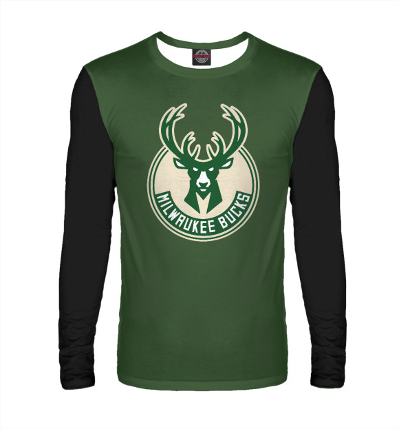Мужской лонгслив с изображением Milwaukee Bucks цвета Белый