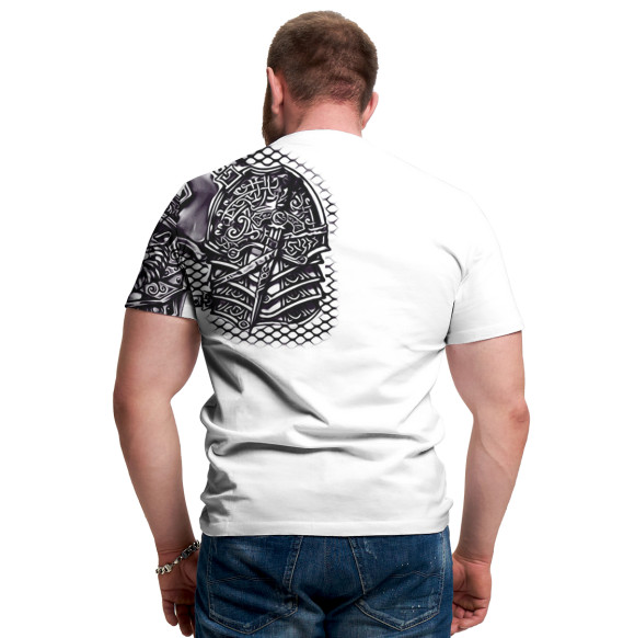 Мужская футболка с изображением Доспехи цвета Белый