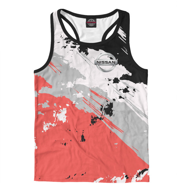 Мужская майка-борцовка с изображением Nissan цвета Белый