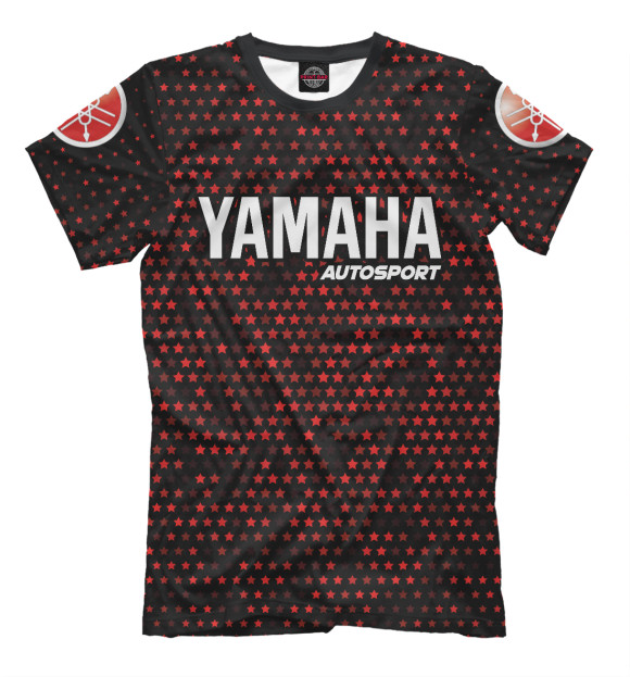 Мужская футболка с изображением Yamaha | Autosport | Звезды цвета Белый