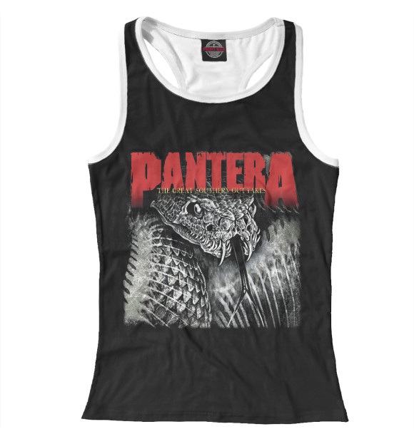 Женская майка-борцовка с изображением Pantera цвета Белый