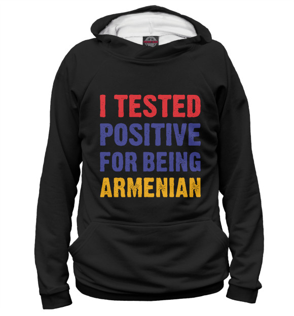 Женское худи с изображением Positive Armenian цвета Белый