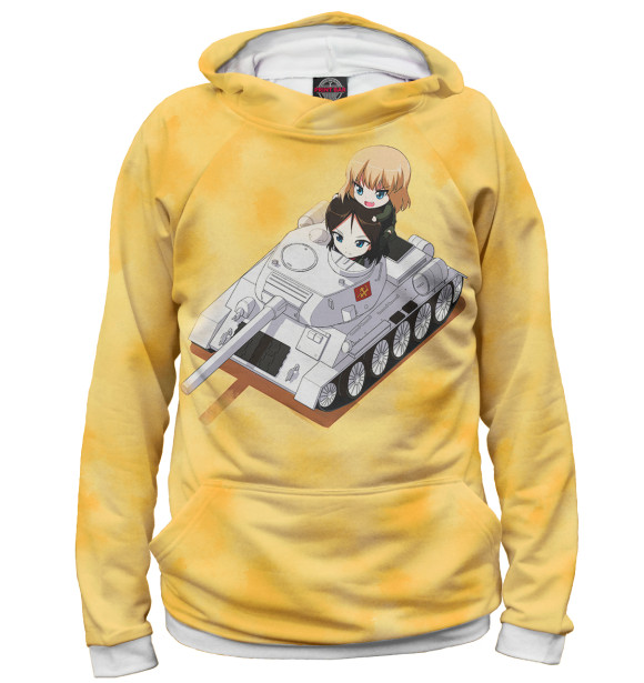 Женское худи с изображением Girls und Panzer цвета Белый