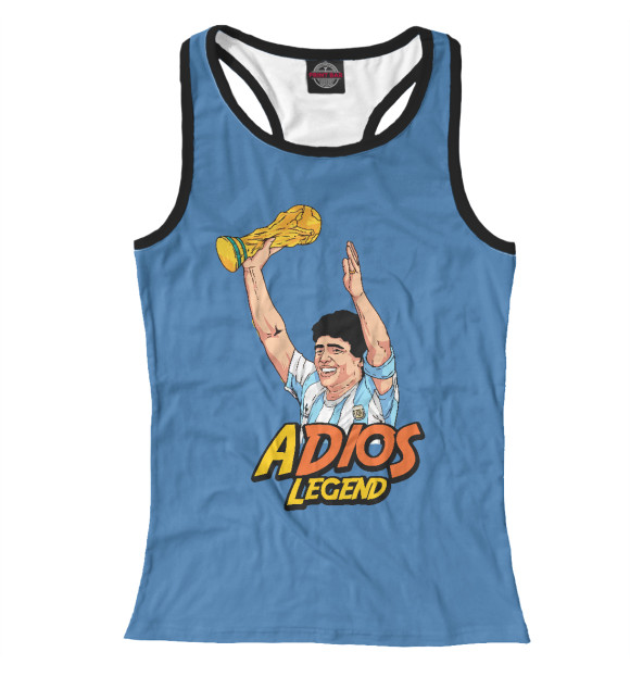 Женская майка-борцовка с изображением Adios Legend цвета Белый