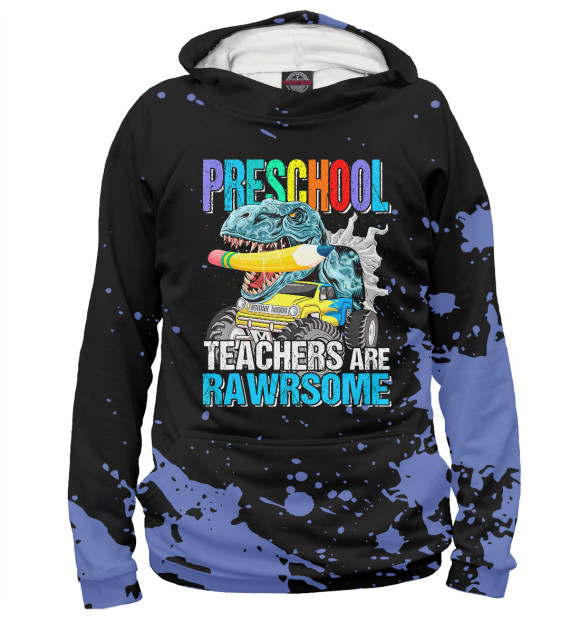 Мужское худи с изображением Preschool Teachers цвета Белый