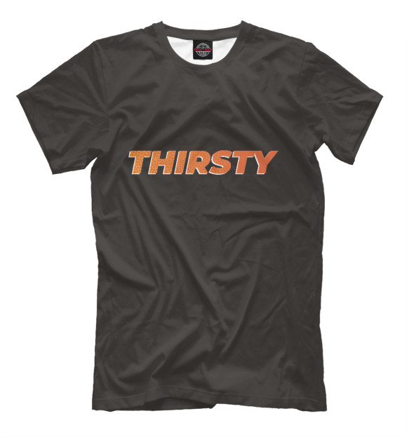Мужская футболка с изображением Thirsty цвета Белый