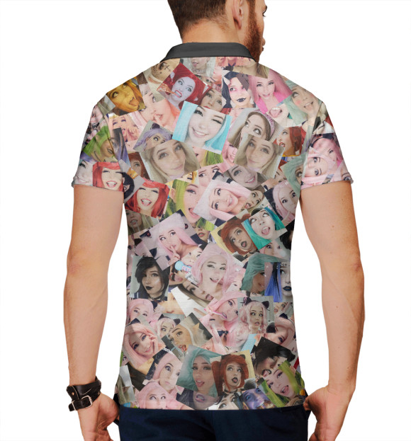 Мужское поло с изображением Belle Delphine цвета Белый