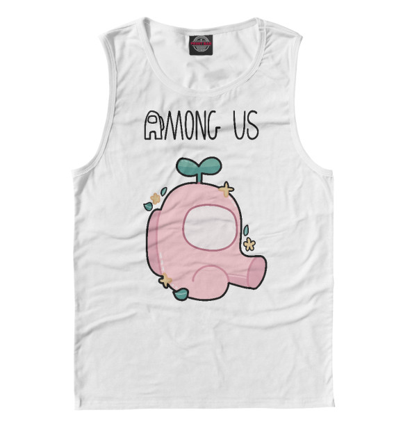 Мужская майка с притом Among Us цвета Белый Мужская майка с изображением Among Us цвета Белый