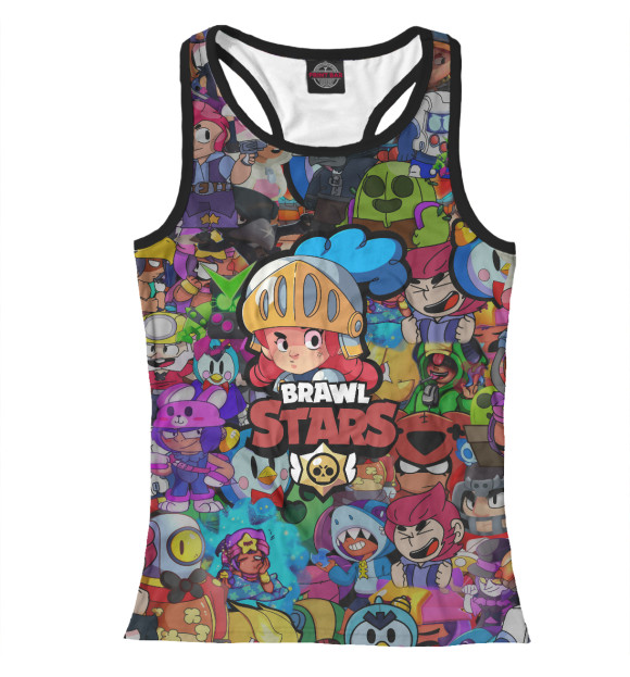 Женская майка-борцовка с изображением Brawl Stars:Jessie цвета Белый