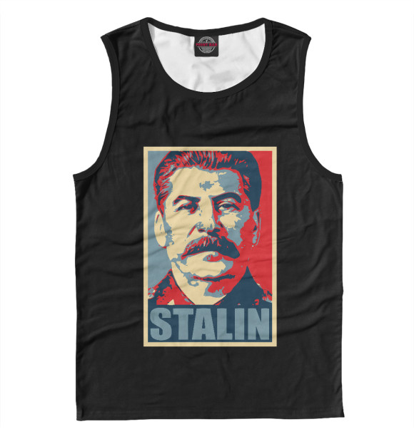 Мужская майка с изображением Stalin цвета Белый