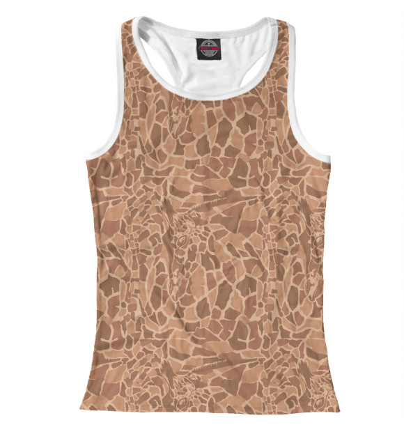 Женская майка-борцовка с изображением Жираф цвета Белый