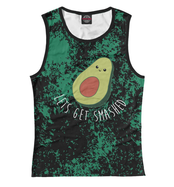 Женская майка с изображением Авокадо цвета Белый