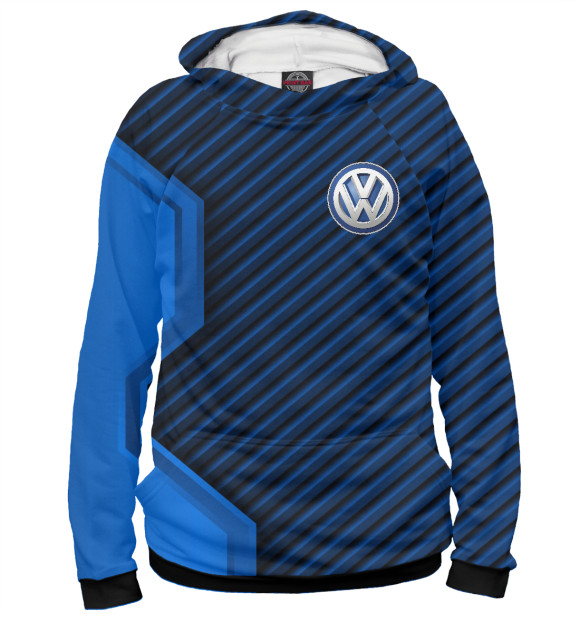 Женское худи с изображением Volkswagen + Sport Line цвета Белый