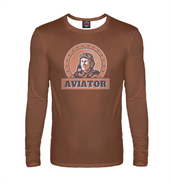 Мужской лонгслив с изображением Aviator цвета Белый