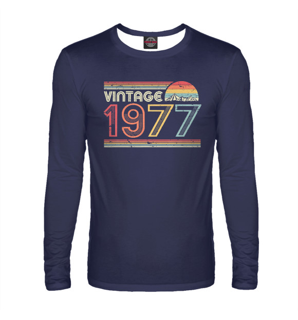 Мужской лонгслив с изображением 1977 Vintage Birthday Gift цвета Белый