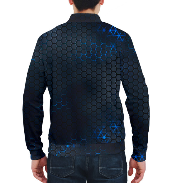 Мужской бомбер с изображением Стальные соты цвета Белый