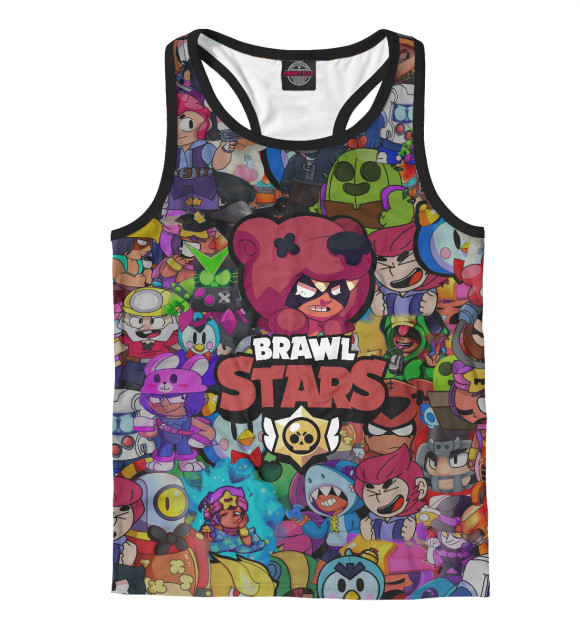 Мужская майка-борцовка с изображением Brawl Stars:Nita цвета Белый