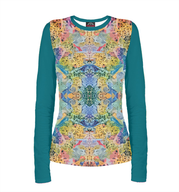 Женский лонгслив с изображением Звездопад цвета Белый