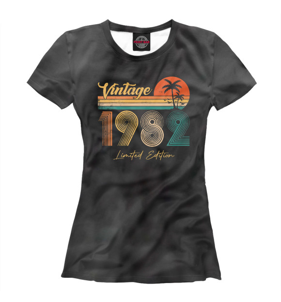 Футболка для девочек с изображением Vintage 1982 цвета Белый