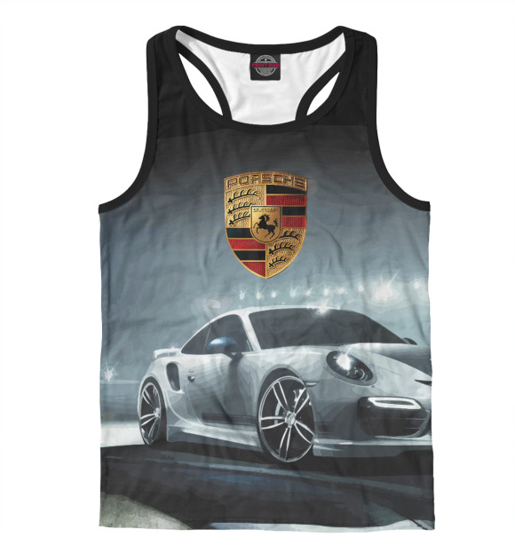 Мужская майка-борцовка с изображением Porsche цвета Белый