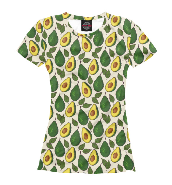 Женская футболка с изображением Green Avocado цвета Белый