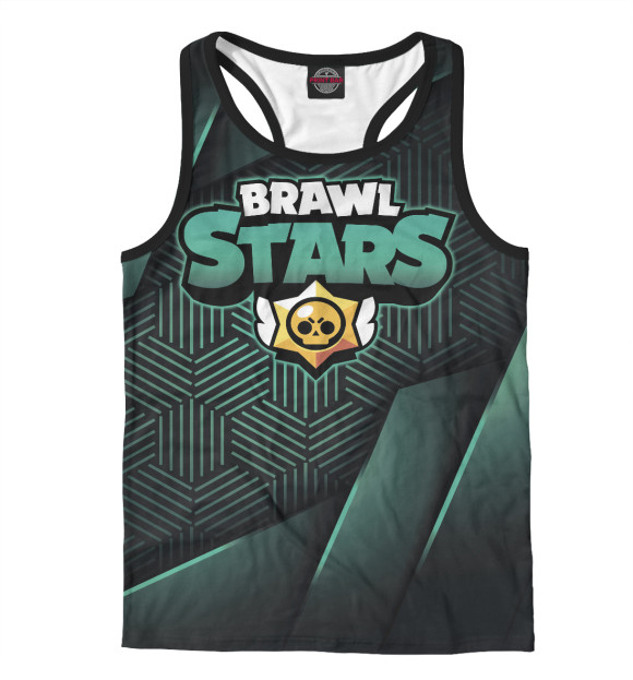 Мужская майка-борцовка с изображением Brawl Stars цвета Белый