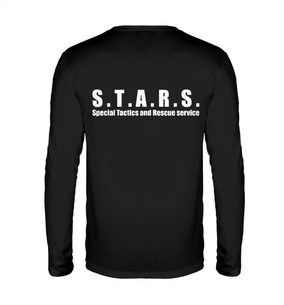Мужской лонгслив с изображением S.T.A.R.S. цвета Белый