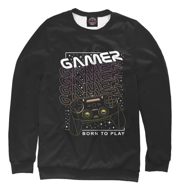 Свитшот для девочек с изображением Gamer цвета Белый