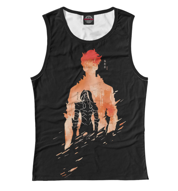 Женская майка с притом Поднятие уровня в одиночку цвета Белый Женская майка с изображением Поднятие уровня в одиночку цвета Белый