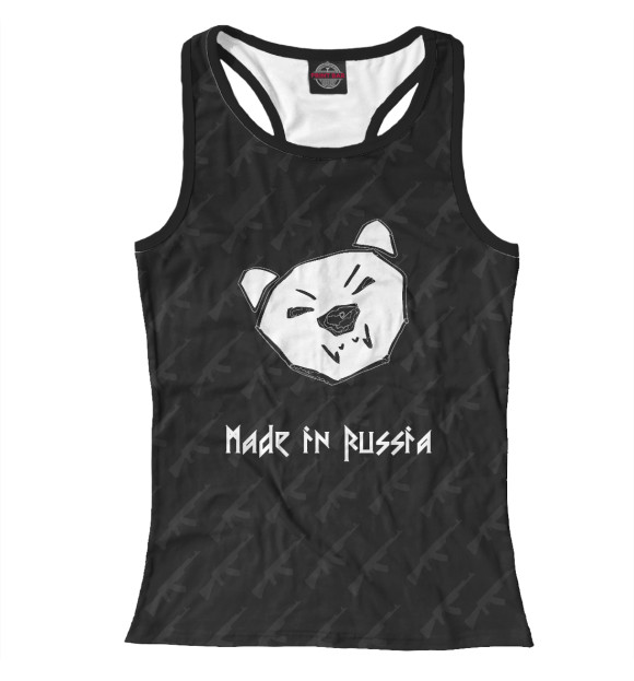 Женская майка-борцовка с изображением Made in Russia цвета Белый