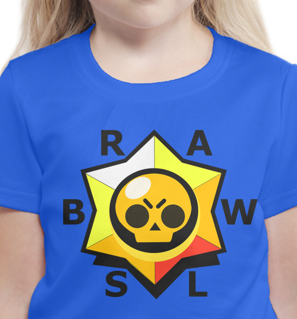 Футболка для девочек с изображением Brawl Stars -Череп цвета Белый