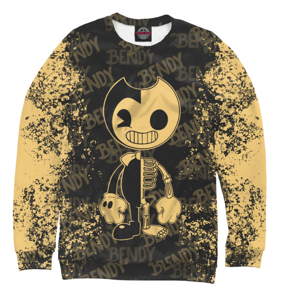 Свитшот для мальчиков с изображением Bendy And The Ink Machine цвета Белый
