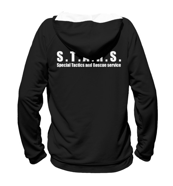 Мужское худи с изображением S.T.A.R.S. цвета Белый