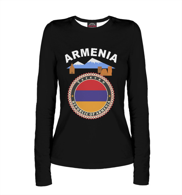 Женский лонгслив с изображением Armenia цвета Белый
