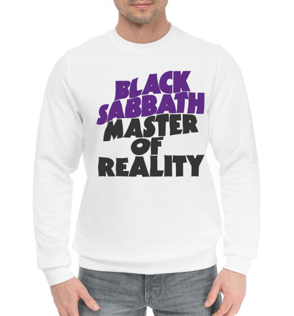 Мужской хлопковый свитшот с изображением Black Sabbath цвета Белый
