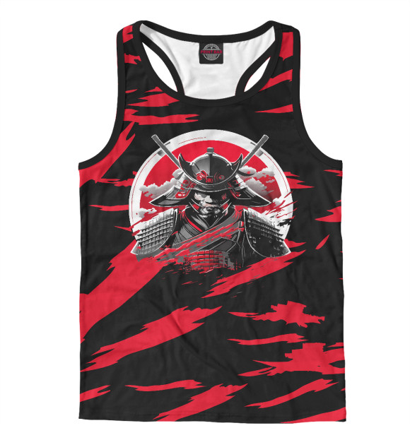 Мужская майка-борцовка с изображением Ронин цвета Белый