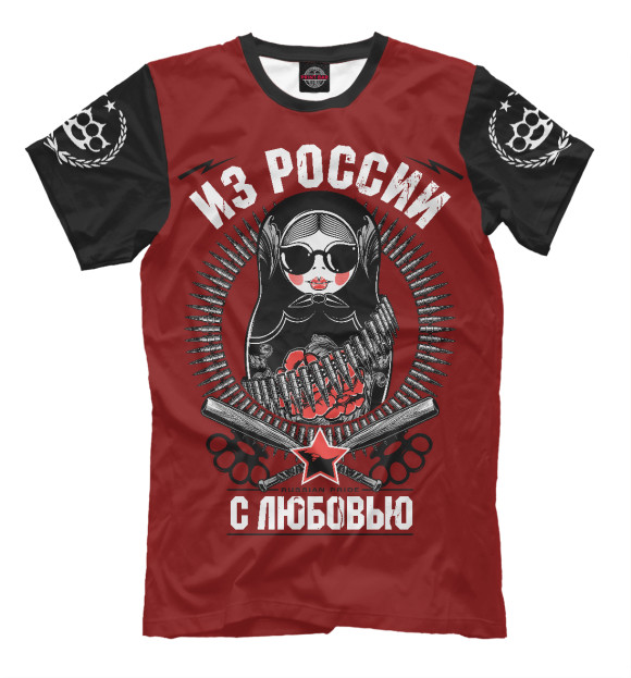 Футболка для мальчиков с изображением Грозная русская матрёшка цвета Белый