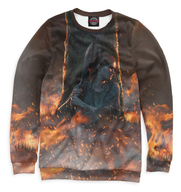 Мужской свитшот с изображением Элли с мачете цвета Белый