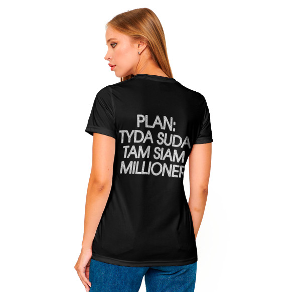 Футболка для девочек с изображением Plan: tuda suda tam siam millioner цвета Белый