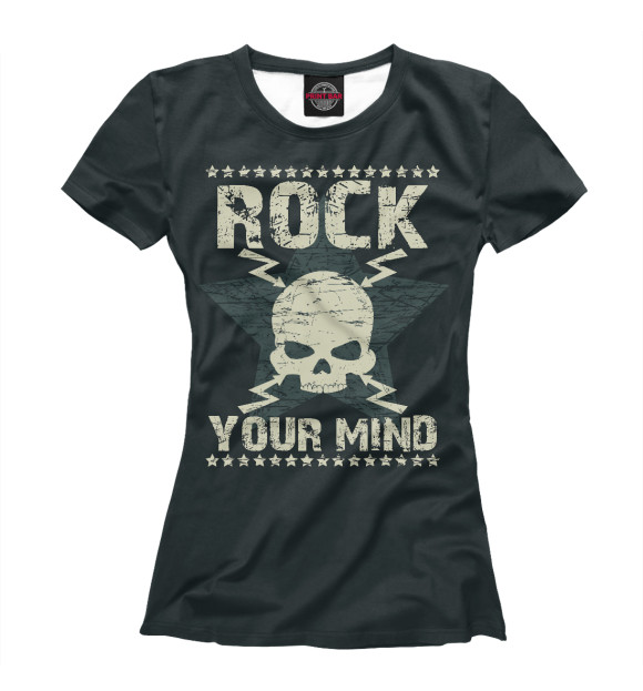 Футболка для девочек с изображением Rock цвета Белый