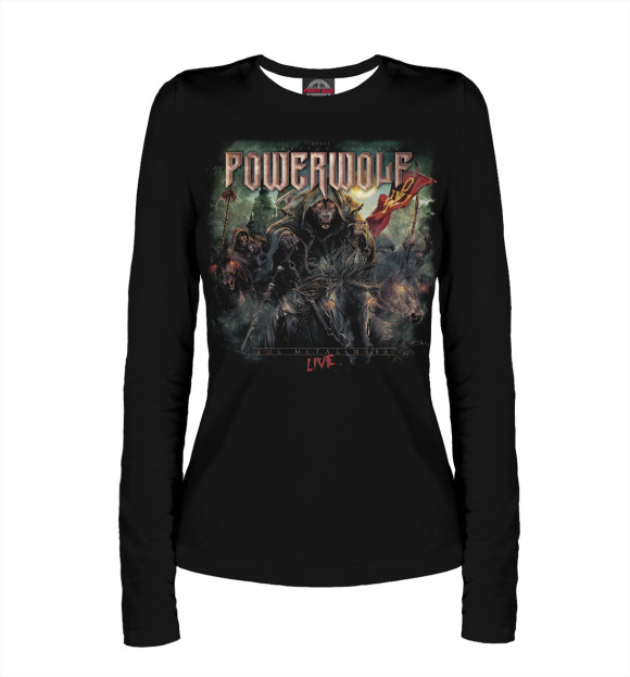 Женский лонгслив с изображением Powerwolf цвета Белый