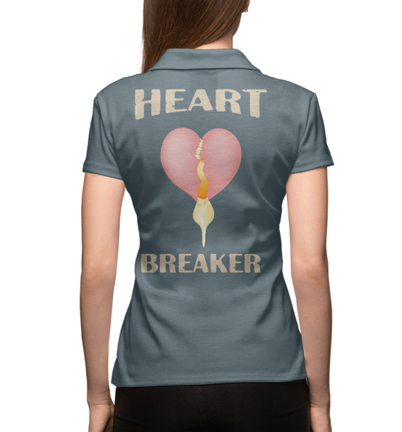 Женское поло с изображением Heart breaker цвета Белый