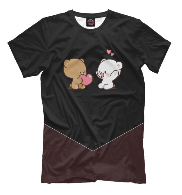 Футболка для мальчиков с изображением Milk and mocha bear цвета Белый