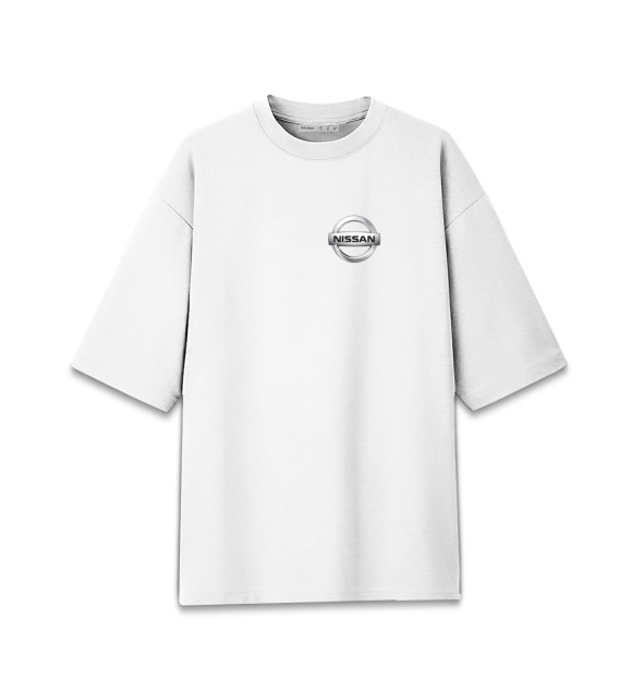 Мужская футболка оверсайз с изображением Nissan | Ниссан цвета Белый