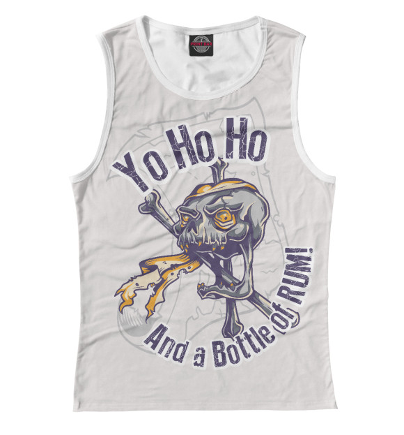 Женская майка с изображением Пират цвета Белый