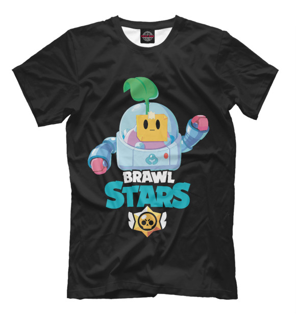 Мужская футболка с изображением Brawl Stars SPROUT цвета Белый