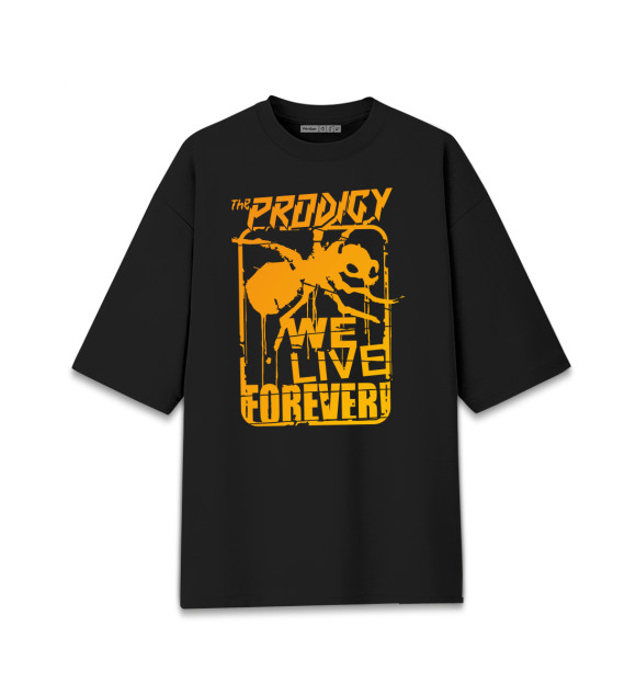 Женская футболка оверсайз с изображением We Live Forever! цвета Черный